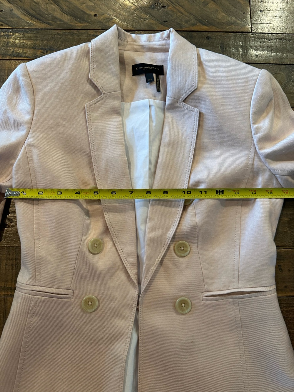 Donna Karan New York Ligh Pink Linen Blend Blazer XXS Like New - Picture 4 of 7